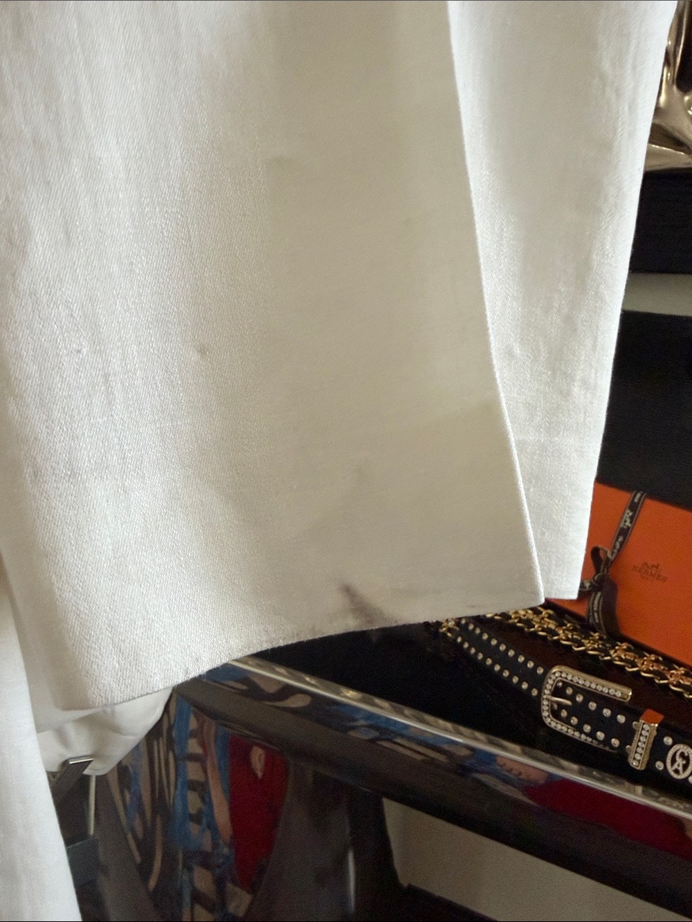 HERMÈS Vintage Wide-Leg Linen Trousers - Picture 8 of 8